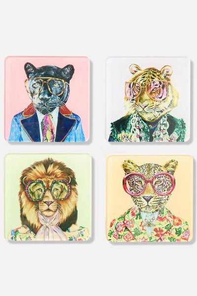 Big Cats Coasters, Set of 4