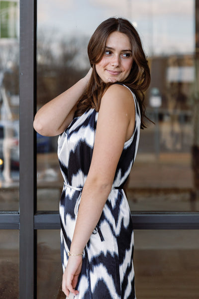 Bella Dahl Ikat Belted Maxi Dress