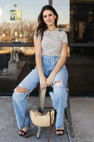 Rag & Bone Luca Stripe Rib Baby T-Shirt