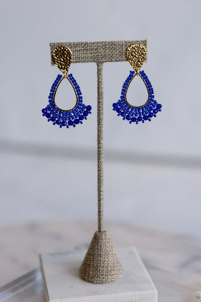 Rue Tear Drop Earrings, Blue