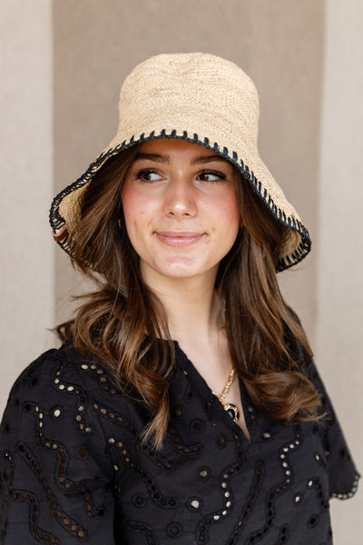 Rag & Bone Jade Rollable Raffia Bucket Hat