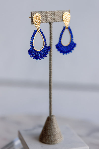 Rue Tear Drop Earrings, Blue