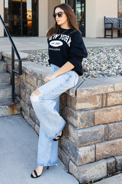 Rag & Bone NY Collegiate Graphic Sweatshirt