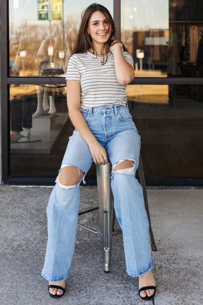 Rag & Bone Luca Stripe Rib Baby T-Shirt