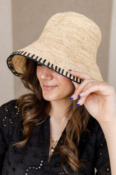 Rag & Bone Jade Rollable Raffia Bucket Hat