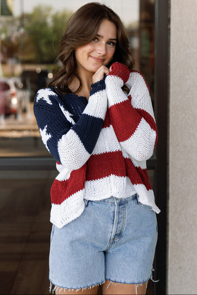 All American Chunky Henley Sweater