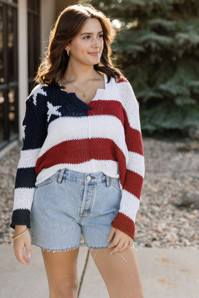 All American Chunky Henley Sweater