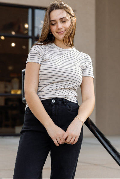 Rag & Bone Luca Stripe Rib Baby T-Shirt