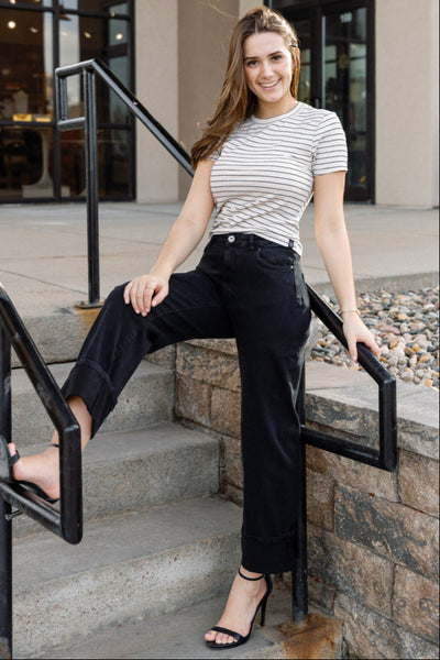 Rag & Bone Luca Stripe Rib Baby T-Shirt