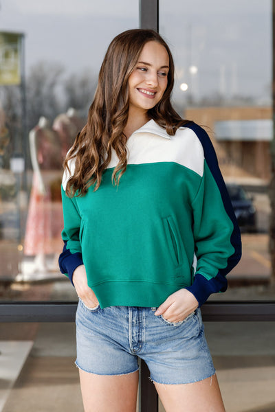 Rag & Bone Vintage Terry Half Zip Sweatshirt