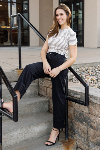 Rag & Bone Luca Stripe Rib Baby T-Shirt