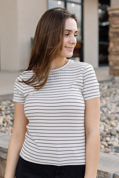 Rag & Bone Luca Stripe Rib Baby T-Shirt