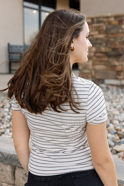 Rag & Bone Luca Stripe Rib Baby T-Shirt