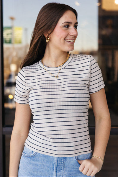 Rag & Bone Luca Stripe Rib Baby T-Shirt