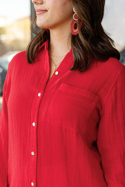 Rails Ellis Gauze Top, Cherry