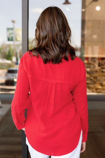 Rails Ellis Gauze Top, Cherry