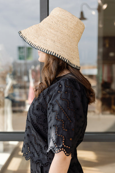 Rag & Bone Jade Rollable Raffia Bucket Hat