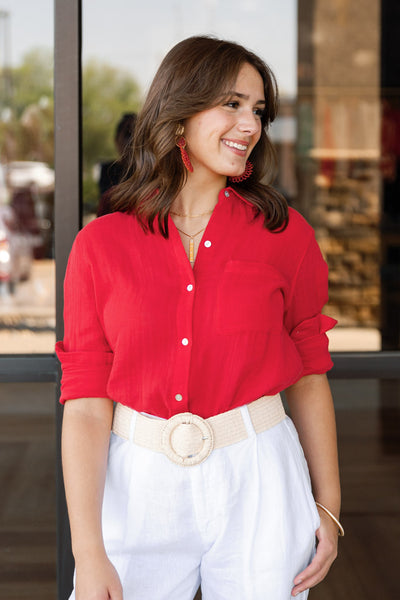 Rails Ellis Gauze Top, Cherry