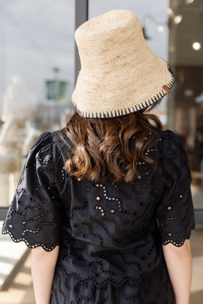 Rag & Bone Jade Rollable Raffia Bucket Hat