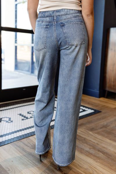 Rag & Bone Miramar Denim-Print Wide-Leg Track Pants