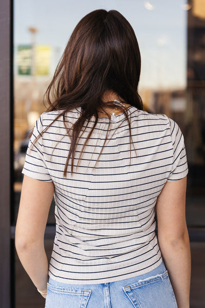 Rag & Bone Luca Stripe Rib Baby T-Shirt