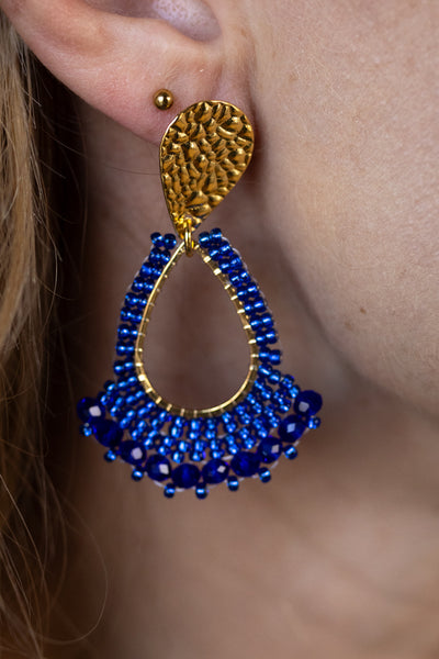 Rue Tear Drop Earrings, Blue