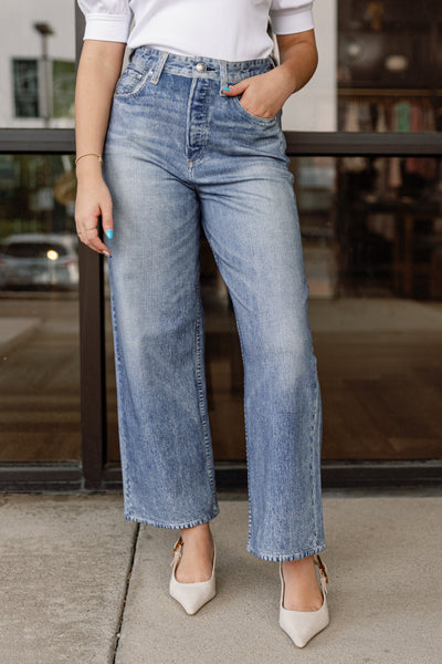 Rag & Bone Miramar Denim-Print Andi Wide-Leg