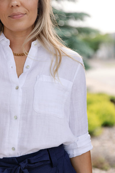 Rails Ellis Gauze Top, White