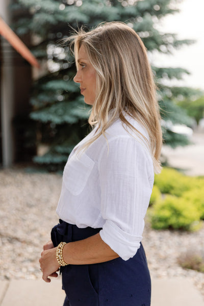 Rails Ellis Gauze Top, White