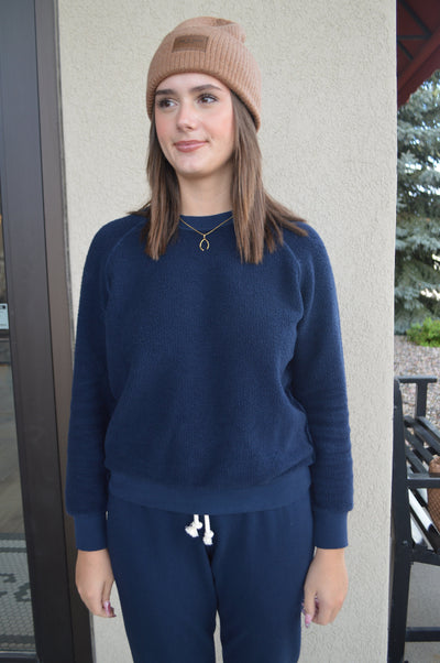 PWT Ziggy Reverse Fleece Sweatshirt, Navy