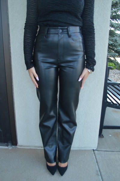 Pistola Cassie Faux Leather High Rise Jeans