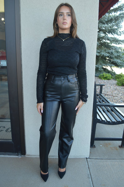 Pistola Cassie Faux Leather High Rise Jeans