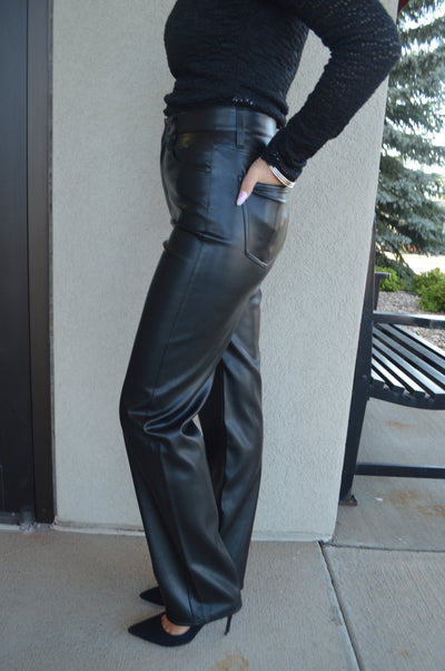 Pistola Cassie Faux Leather High Rise Jeans