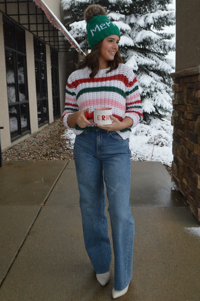 North Pole Striped Crew