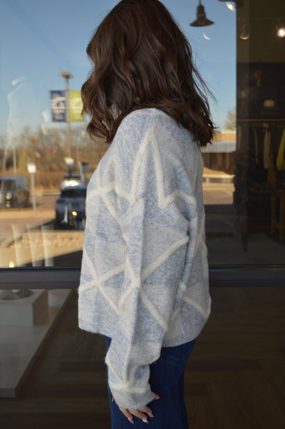 Hadley Turtle Neck Sweater, Blue Frost