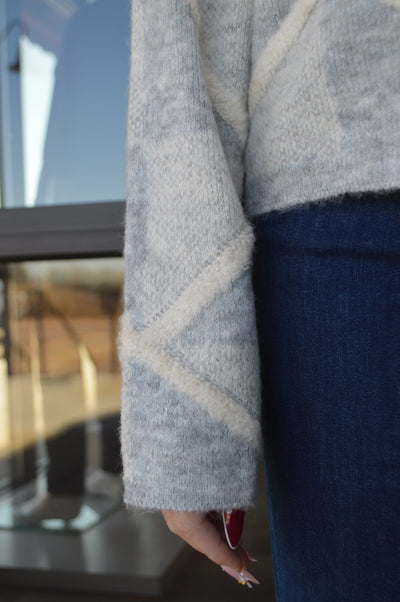 Hadley Turtle Neck Sweater, Blue Frost