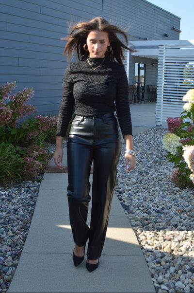 Pistola Cassie Faux Leather High Rise Jeans