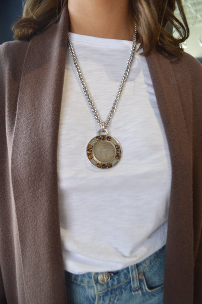 Longhorn Coin Pendant