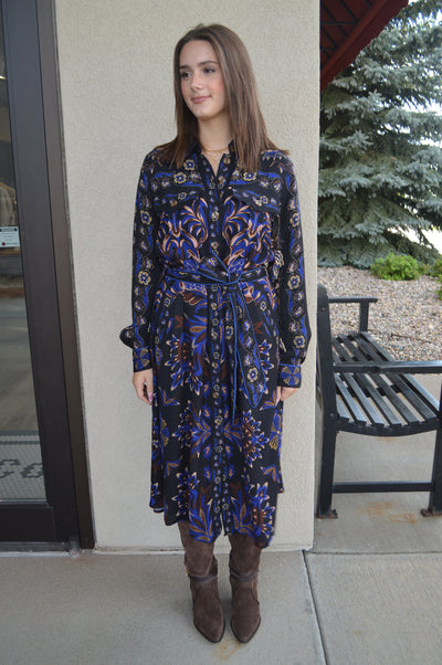 Farm Rio Arabesque Mix Scarves Midi Dress