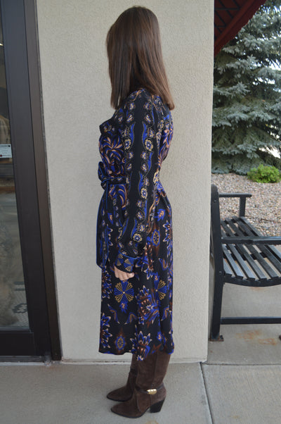 Farm Rio Arabesque Mix Scarves Midi Dress