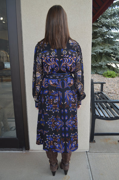 Farm Rio Arabesque Mix Scarves Midi Dress