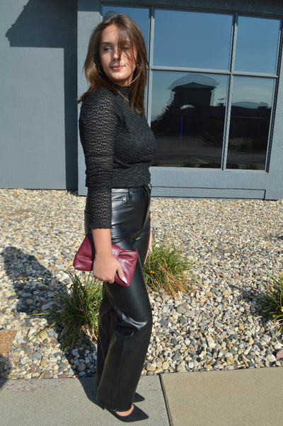 Pistola Cassie Faux Leather High Rise Jeans