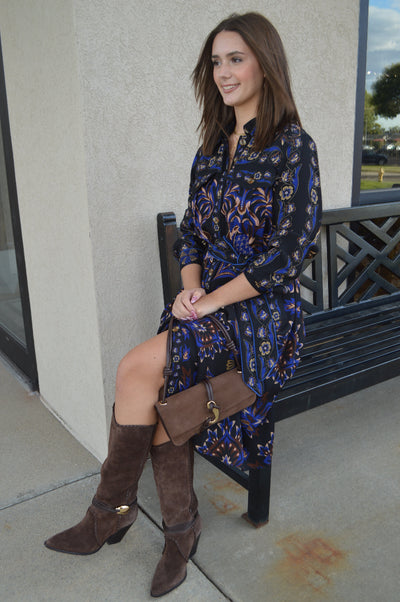 Farm Rio Arabesque Mix Scarves Midi Dress