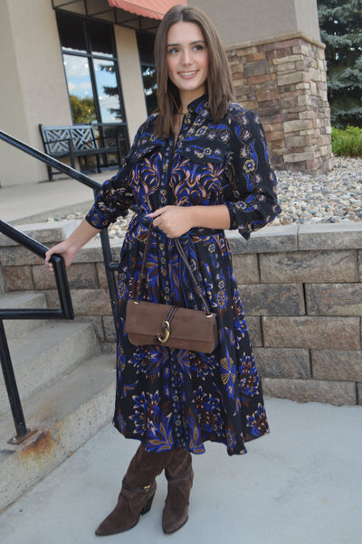 Farm Rio Arabesque Mix Scarves Midi Dress