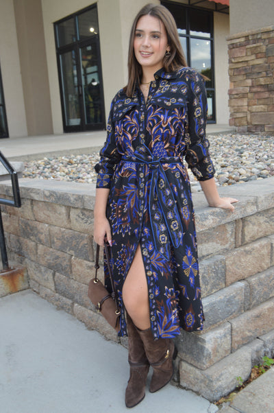 Farm Rio Arabesque Mix Scarves Midi Dress