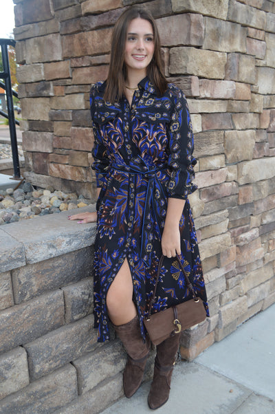 Farm Rio Arabesque Mix Scarves Midi Dress