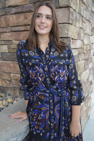 Farm Rio Arabesque Mix Scarves Midi Dress