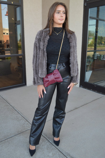 Pistola Cassie Faux Leather High Rise Jeans