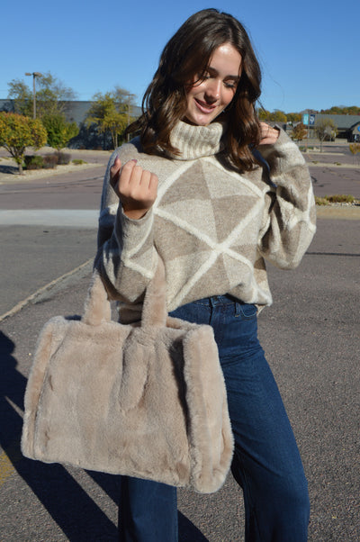 .Daria Faux Fur Tote