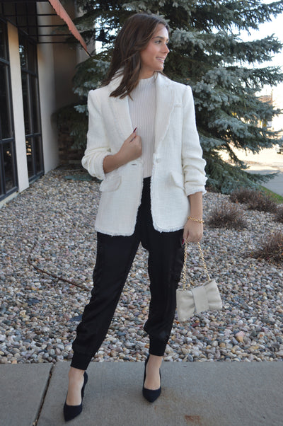 Claudia Ribbed Mock Neck Sweater, Ivory